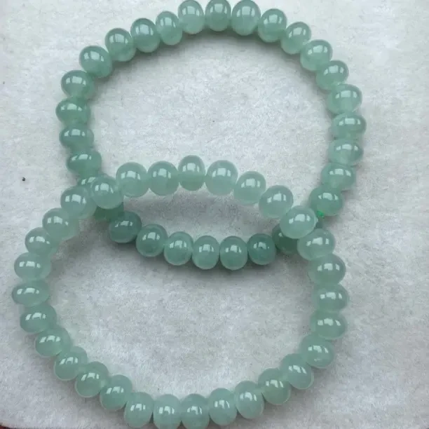 天然翡翠A货7m鼓珠手串！180一条！时尚手串珠绿色 多样性发一条