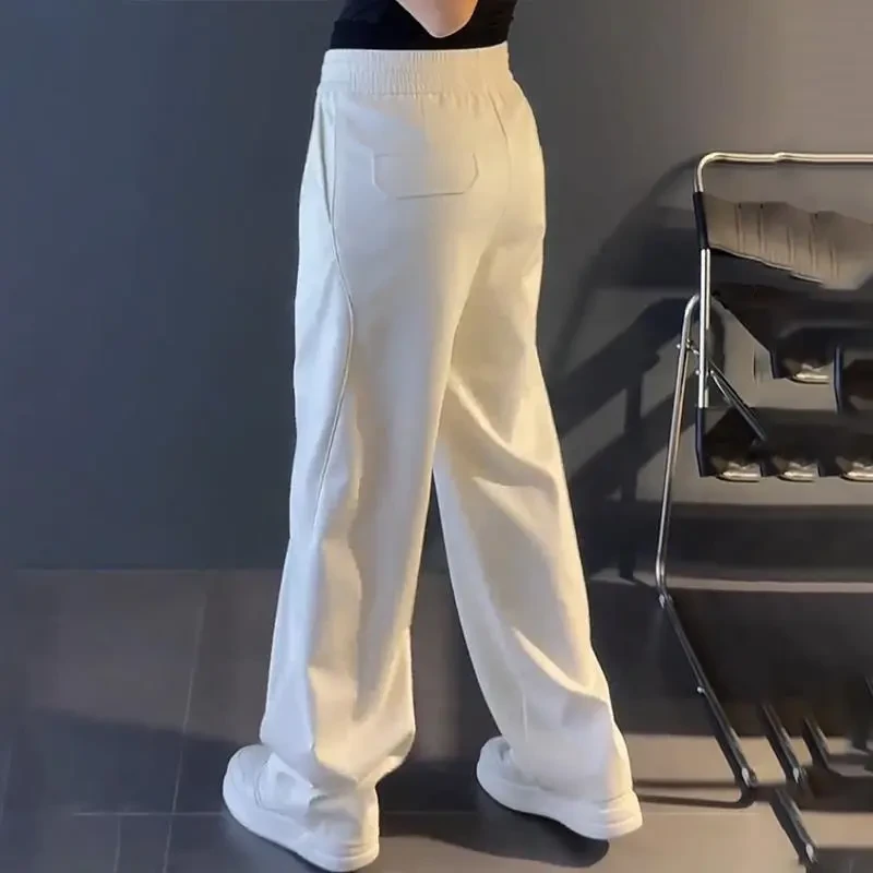 秋冬大码潮牌轻奢新款休闲百搭高级宽松纯色直筒垂感高级男阔腿裤