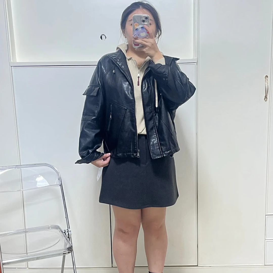 娜娜同款百搭皮外套