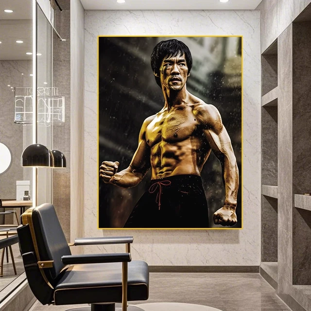 李小龙挂画功夫明星电影装饰画客厅卧室床头壁画武术明星背景墙画