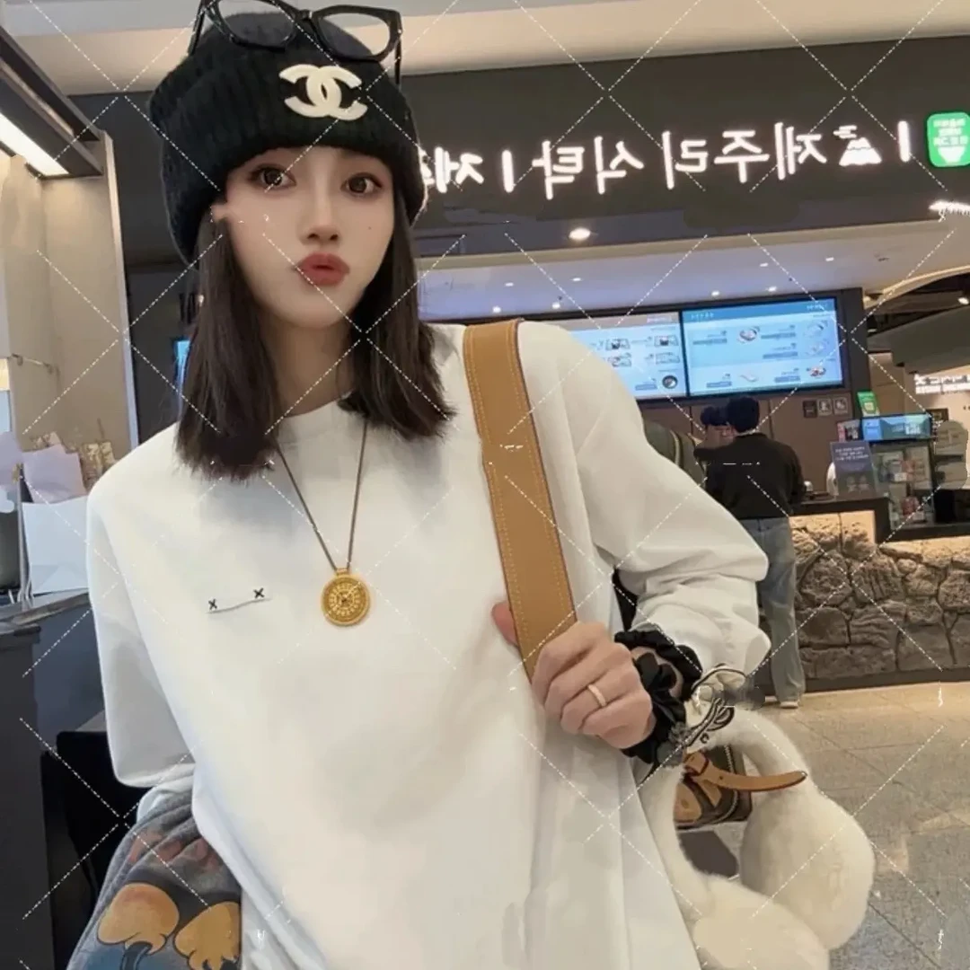 28286百搭长袖中长款韩版宽松常规款加绒加厚打底衫5507衣长70