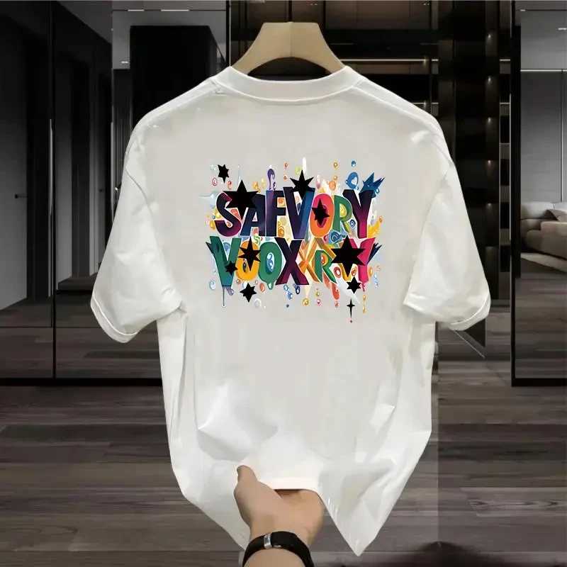 【品质男装】重磅不透纯棉短宽松个性潮流百搭圆领男女时尚休闲T恤