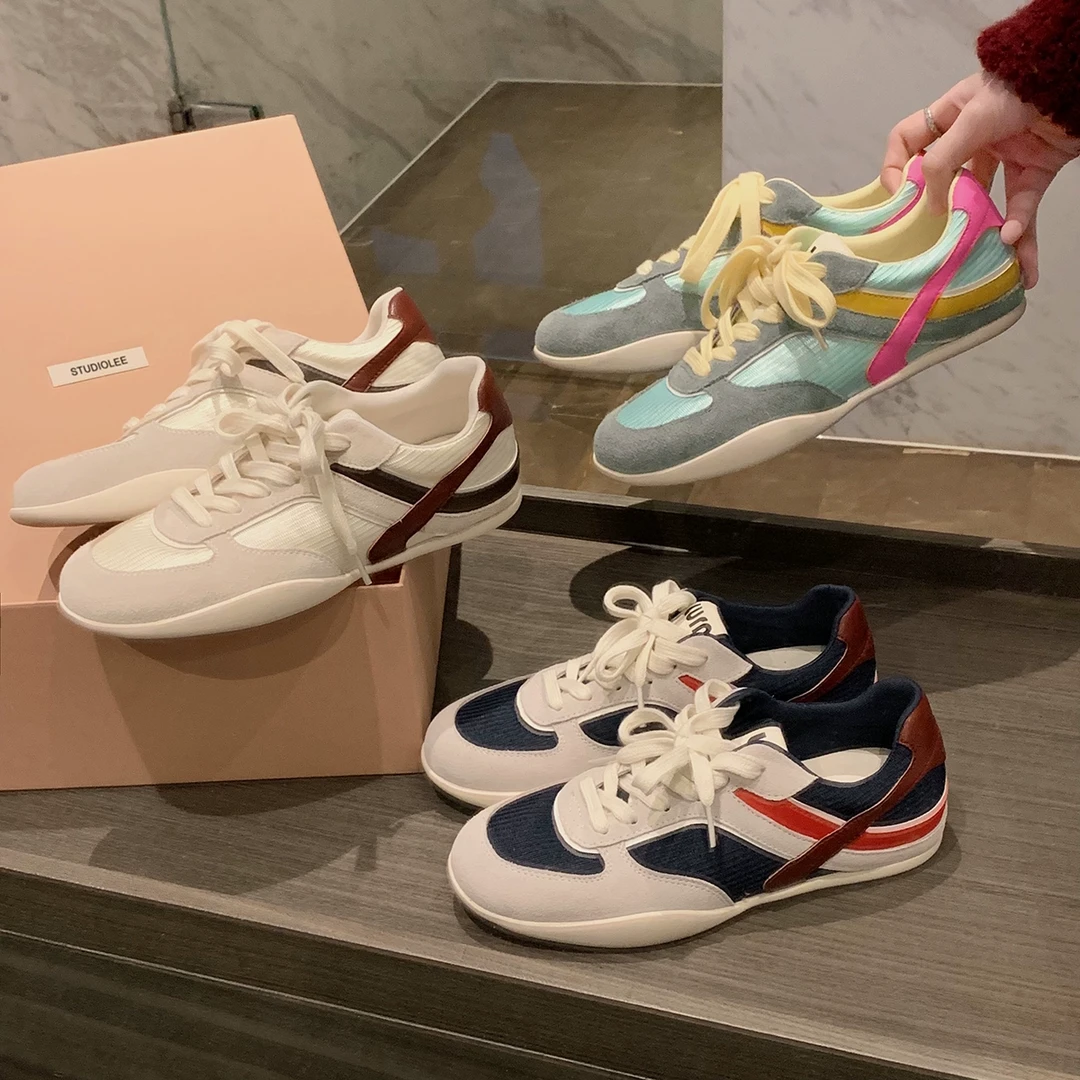 【福利款】葡萄妈studiolee撞色休闲风舒适系带拼接休闲阿甘鞋女