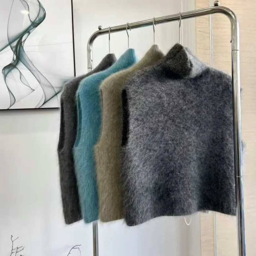 秋冬韩版圆领宽松百搭亮丝针织羊毛打底衫内搭