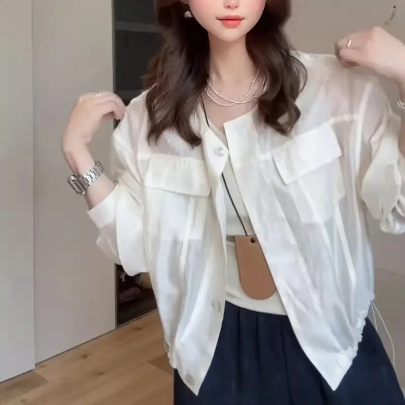 大码设计感透气防晒衬衫女2025夏季新款胖mm衬衣开衫薄款外套上衣