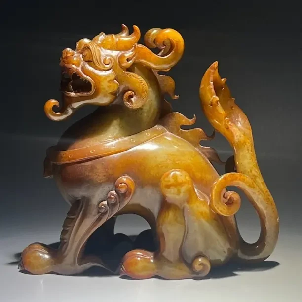 精品和田玉，玉兽摆件