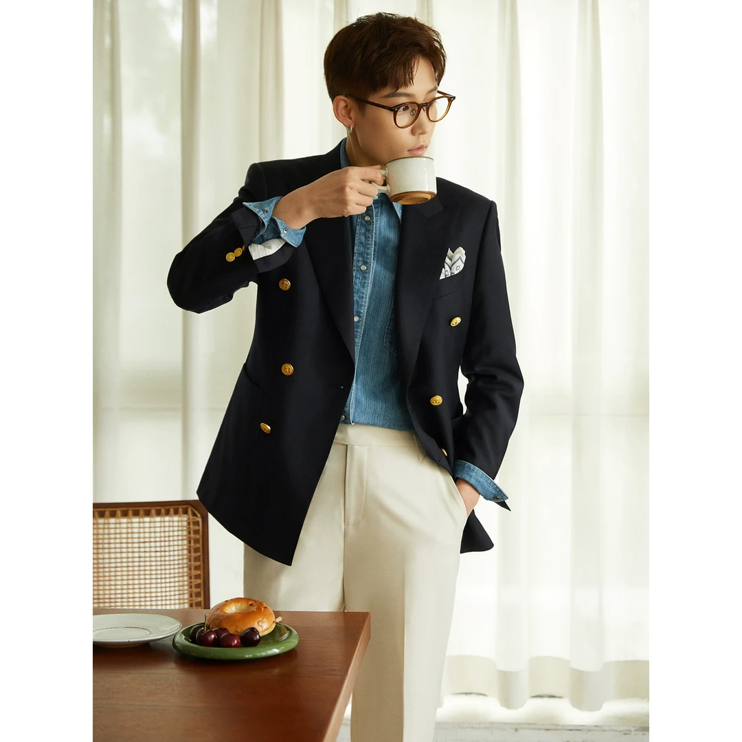 knighttom【半麻衬】精纺美利奴羊毛布雷泽西服女中性风小个子5029