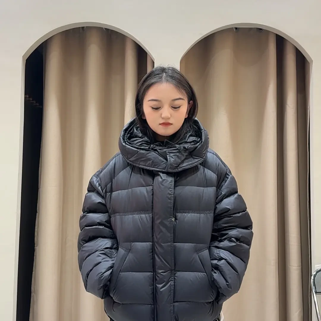 立领连帽排骨款短款白鸭绒女韩版宽松加厚保暖休闲百搭冬季外套