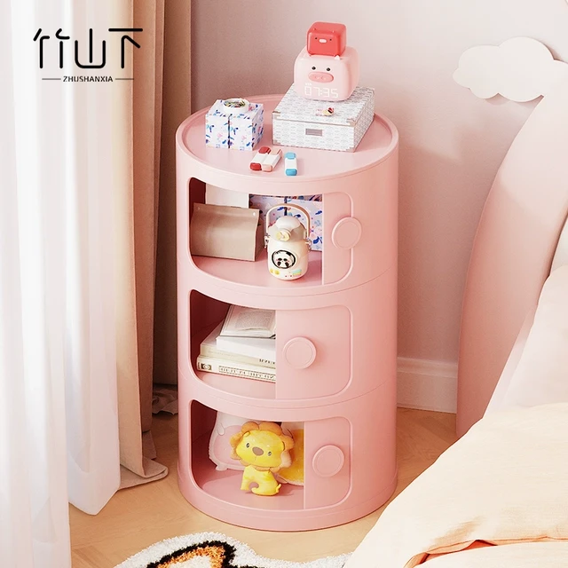 儿童床头柜女孩卧室创意收纳柜子替代品儿童房床边可爱储物置物架