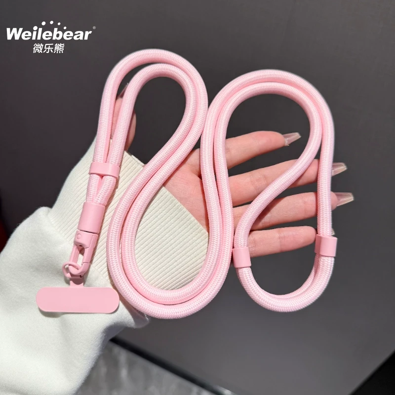 时尚百搭手机挂绳挂脖可调节斜挎加粗带金属夹片户外登山防丢背绳