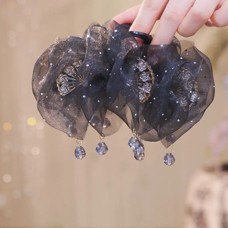 【国风裙摆】超仙扇子流苏抓夹蓬松高颅顶显发量鲨鱼夹发夹百搭