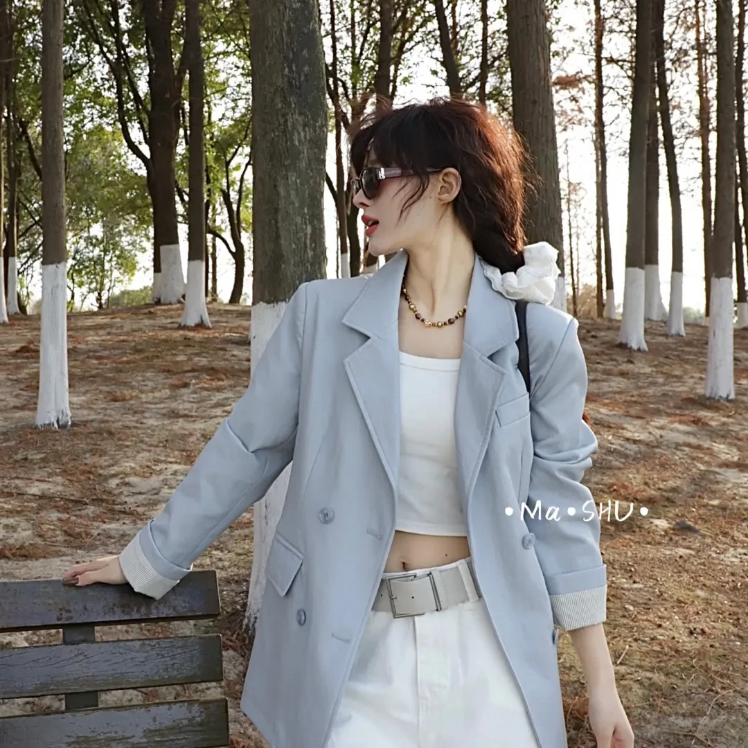 PU皮衣西装女2025秋季新款韩版宽松高级感小个子柔软蛋白皮外套