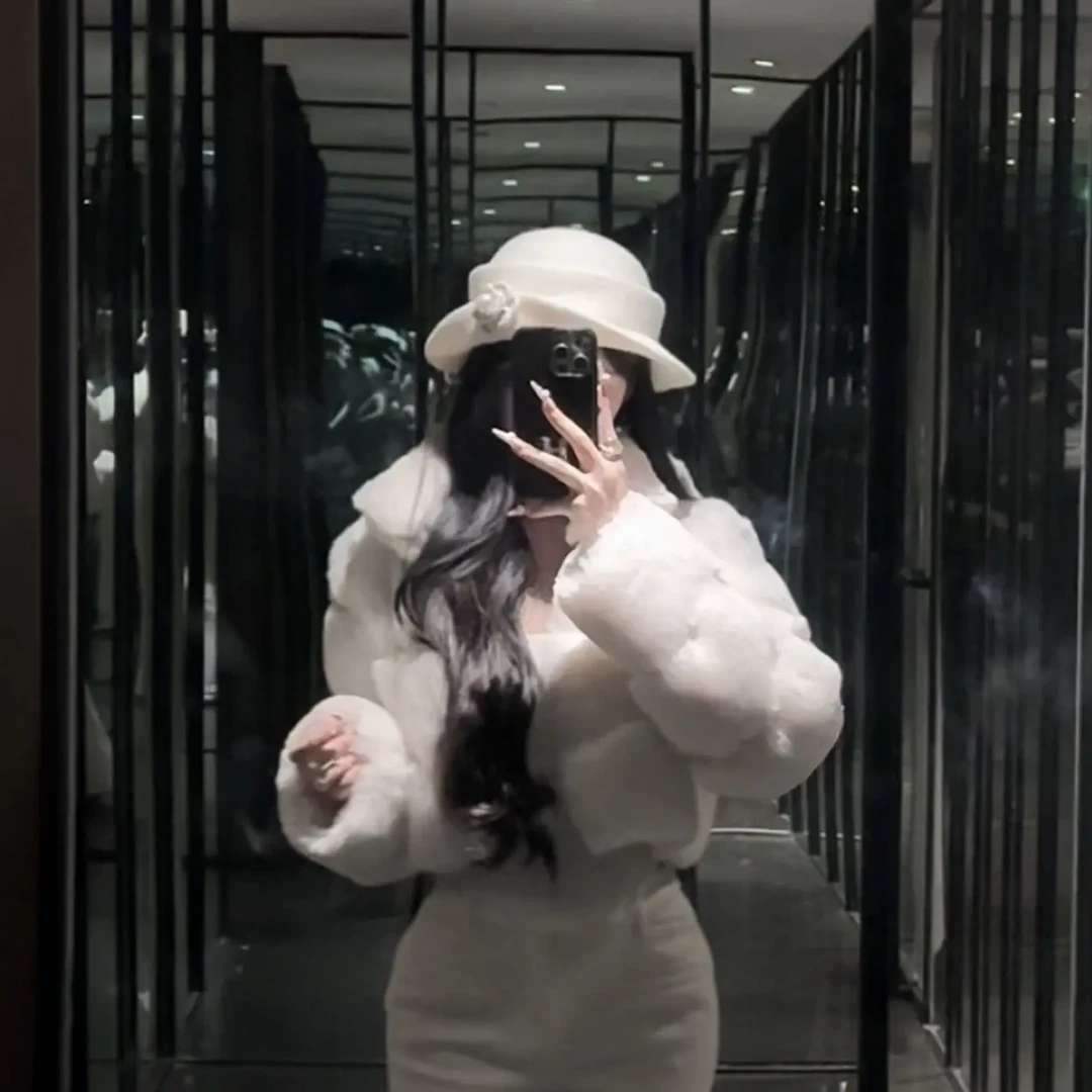 ｜南洋千金｜外套冬季保暖修身立领短款轻奢毛毛外套