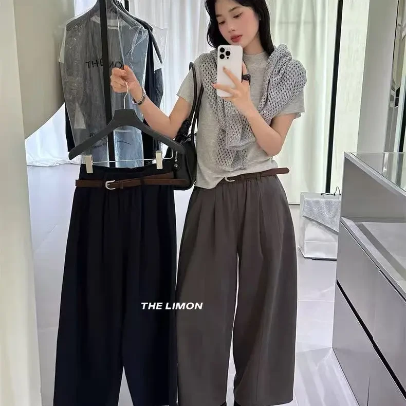 衣号店 主播自留款爆款开开家高腰九分气球直筒裤5395