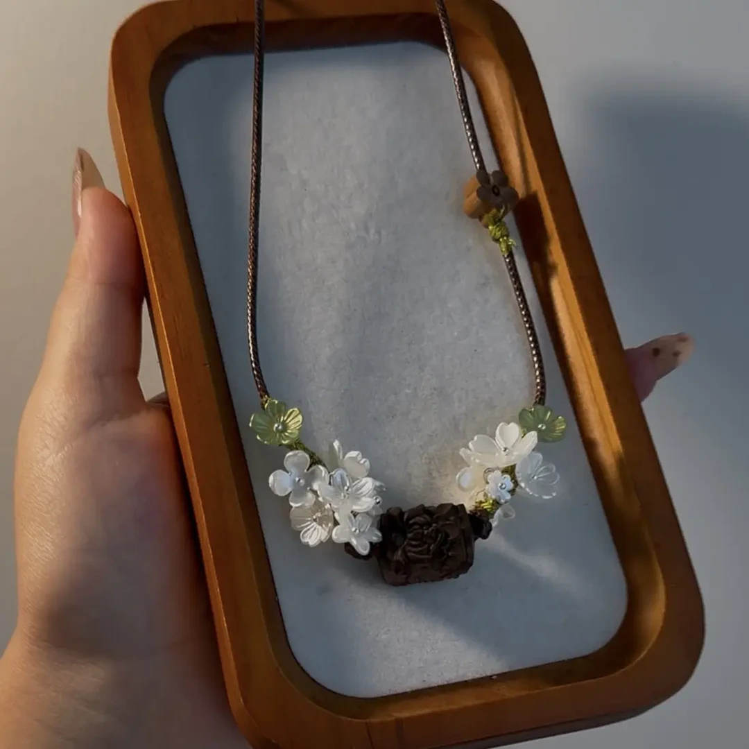 非金属棉绳项链 原创『枯木逢春系列』圆蜡绳百搭小众新中式锁骨链