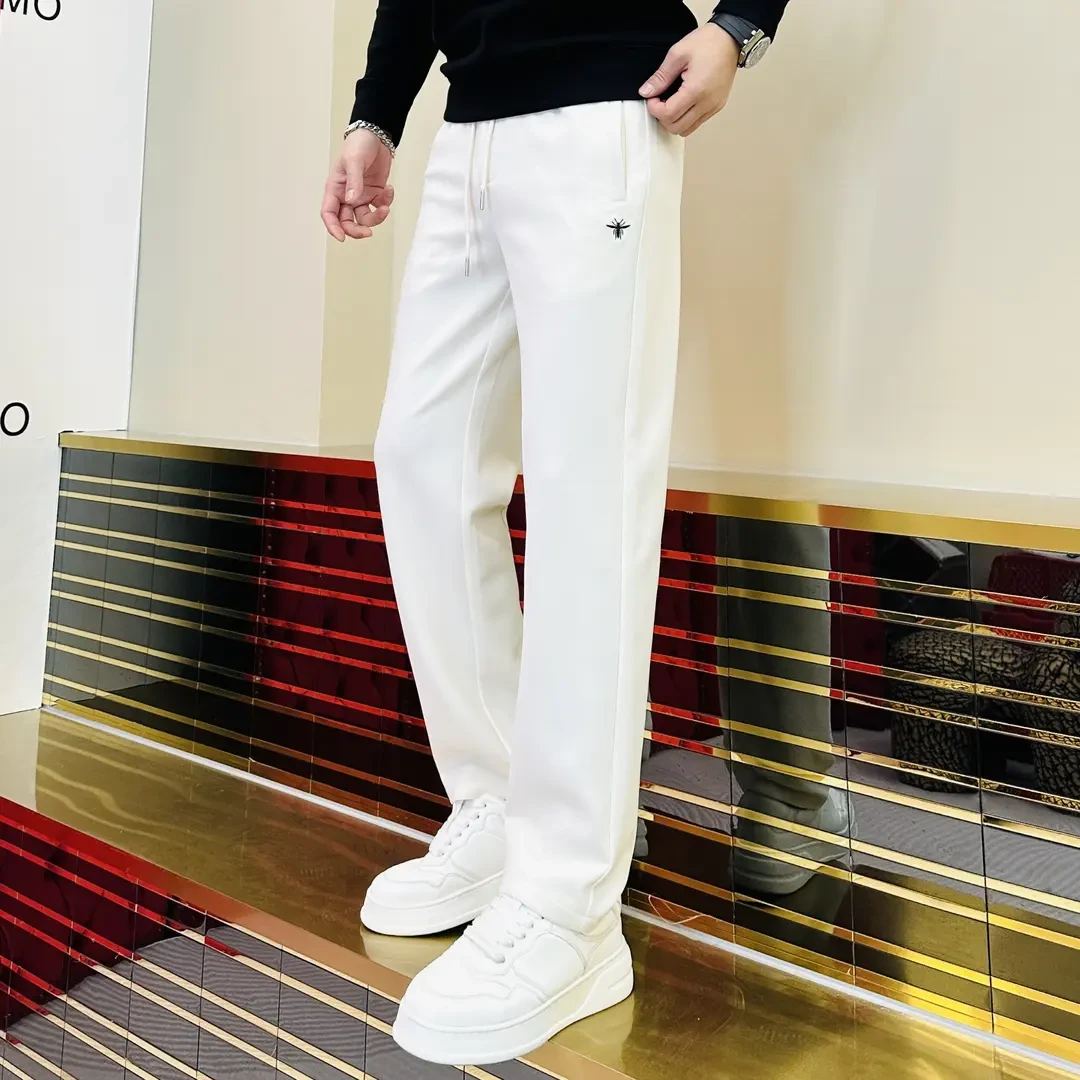 2025男士春夏潮流时尚百搭刺绣轻薄宽松直筒休闲裤男士休闲裤子