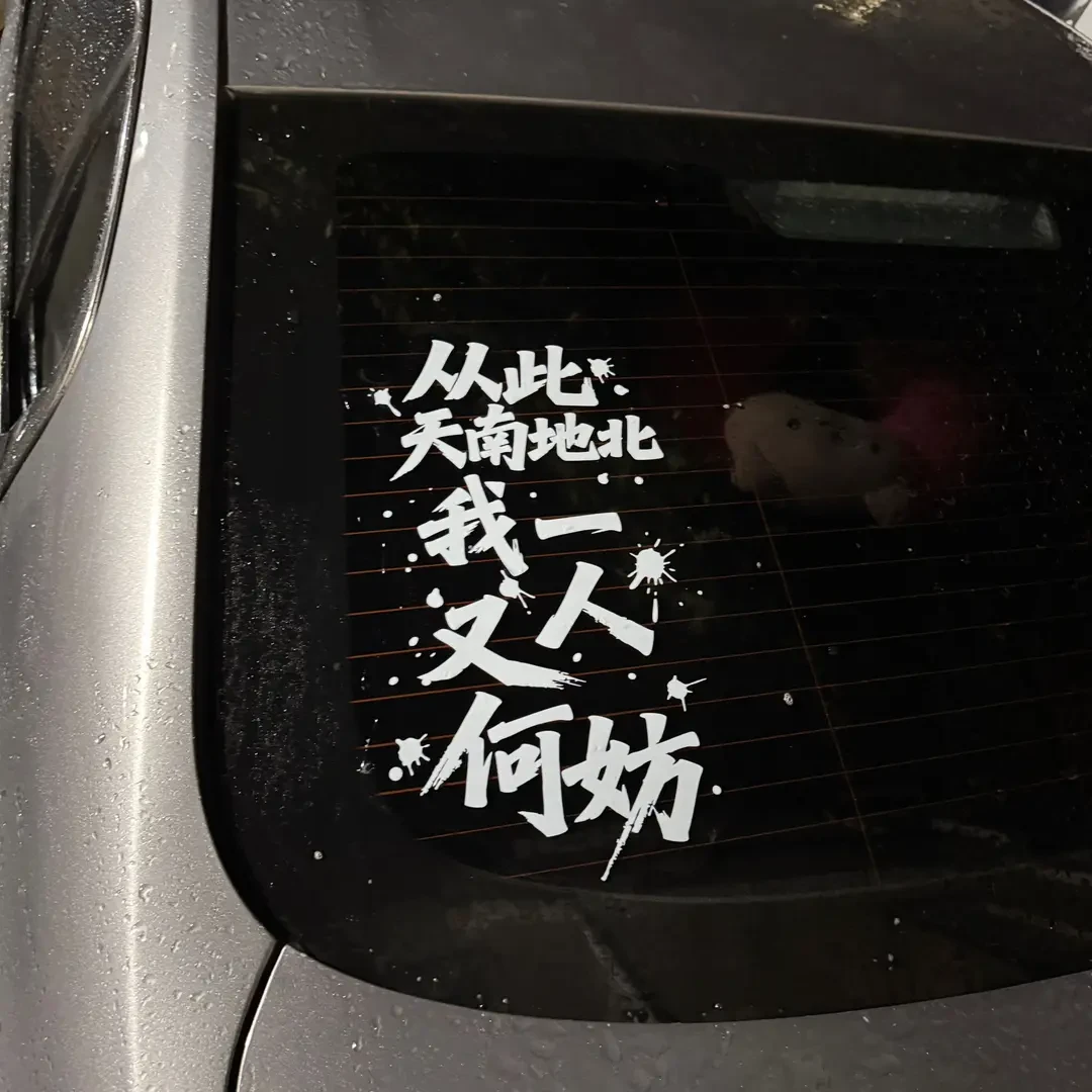 从此天南地北我一人又何妨励志个性创意网红装饰汽车车贴贴纸