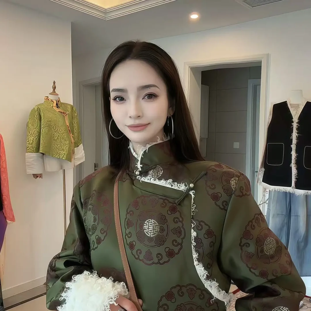 女士冬季加厚藏式保暖显瘦宽松版外套新款加厚人丝长款女士外套