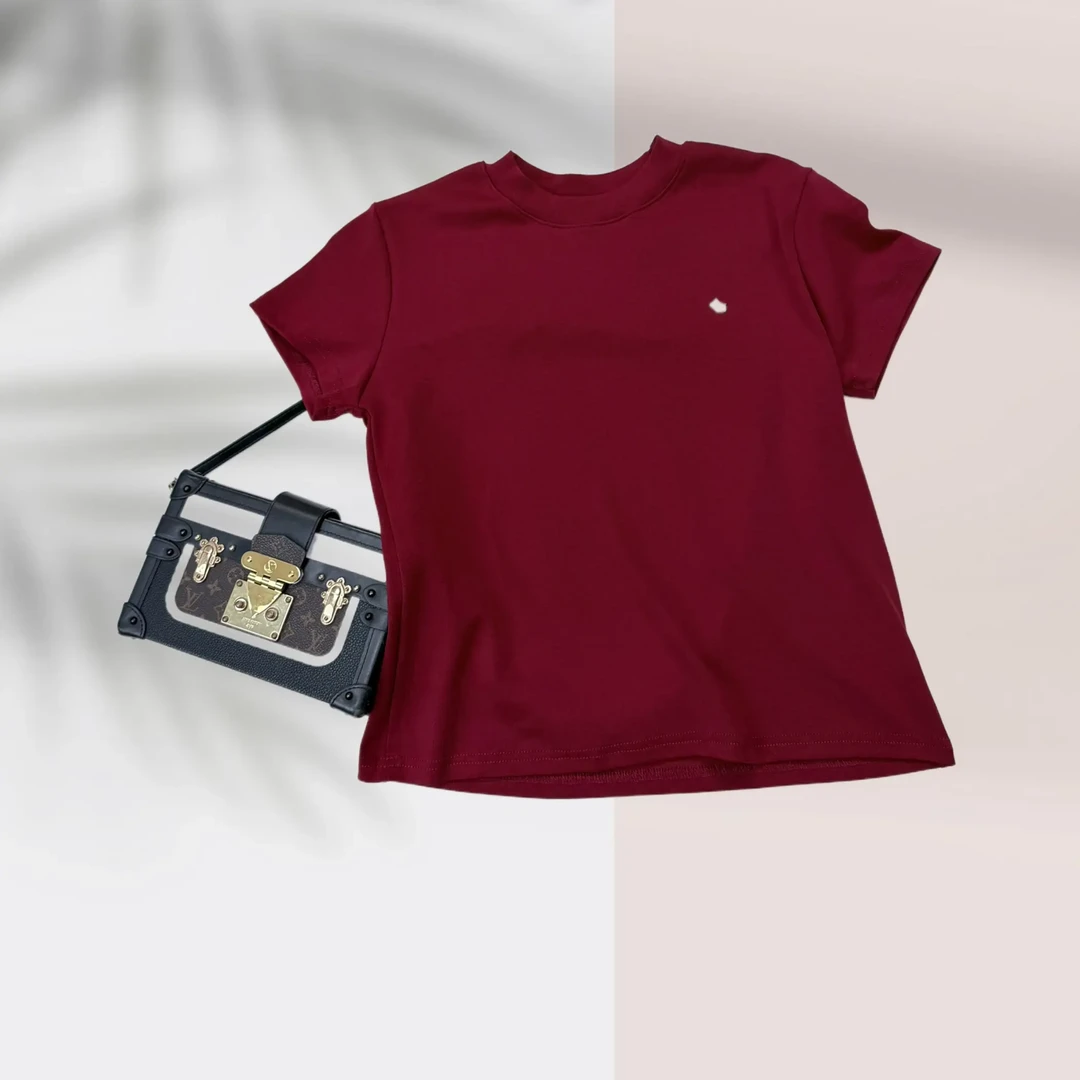 双面棉韩系短袖T恤女春新款修身显瘦时尚百搭打底衫上衣