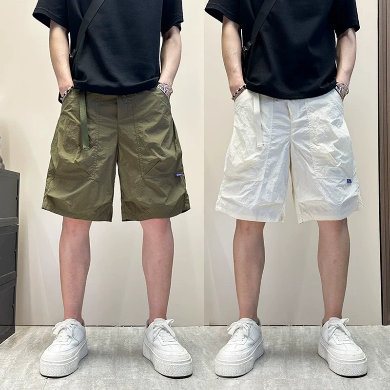 高级感机能风速干工装短裤男夏薄款宽松直筒裤子痞帅潮牌五分中裤