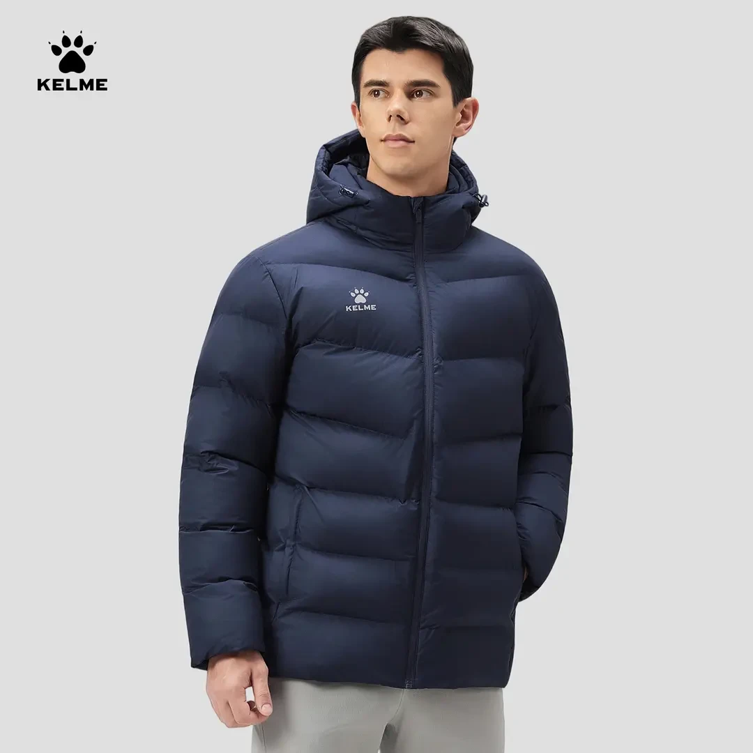 KELME/卡尔美【优惠价】成人中长款棉服棉衣连帽大LOGO足球外套儿童