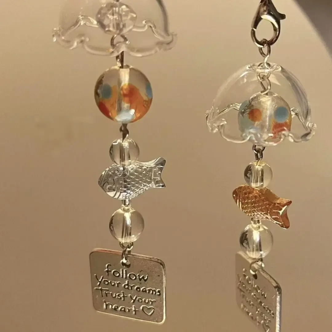 金鱼风铃手机链挂件ins风卡通可爱装饰品钥匙扣挂饰送女朋友礼物