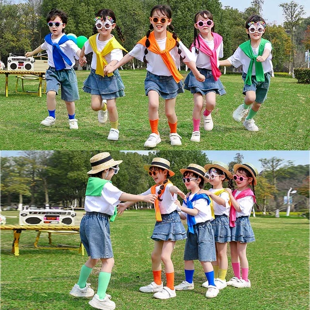 六一儿童演出服装幼儿园合唱运动会小学生啦啦队牛仔毕业表演班服