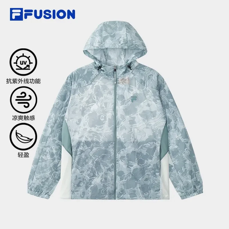 FILA斐乐夏季凉感防晒衣服轻盈透气抗UV50 连帽皮肤衣舒服穿搭