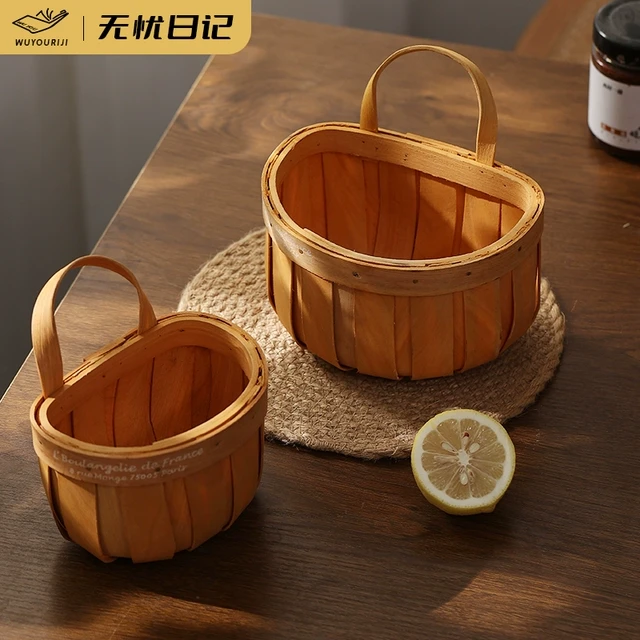 优无忧日记姜蒜收纳筐厨房小挂篮手工编织葱姜蒜藤编收纳篮壁挂花