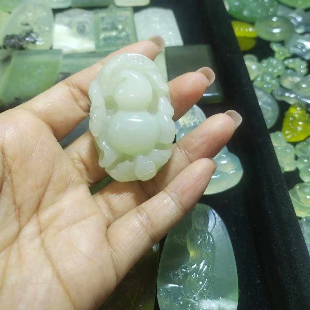 岫玉吊坠创意个性手工葫芦