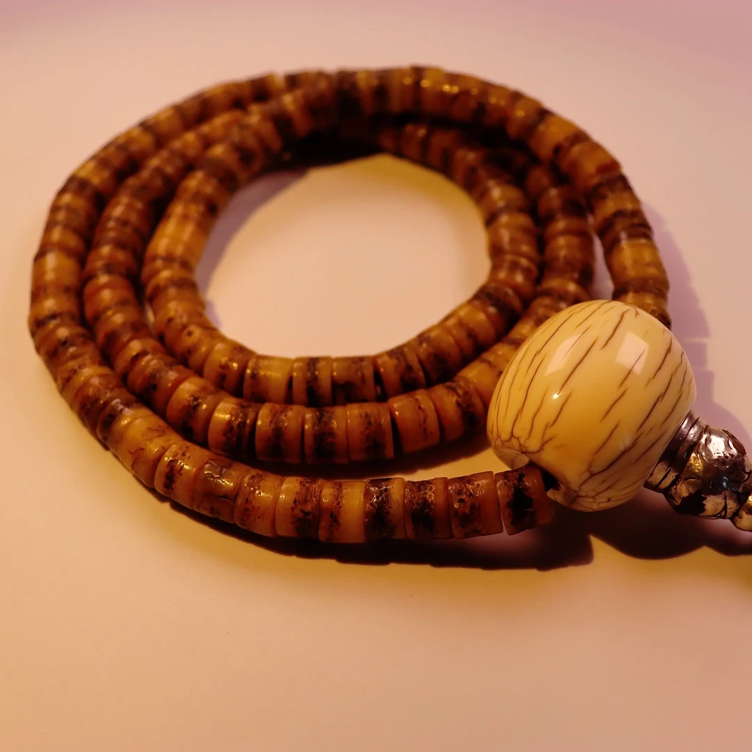 非金属牦牛骨藏式佛珠药片珠文玩饰品