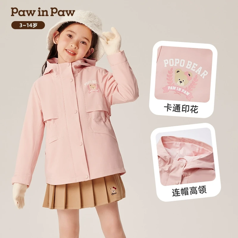 【三防】PawinPaw卡通小熊童装24年秋冬女童防风外套PCJAE3821Q
