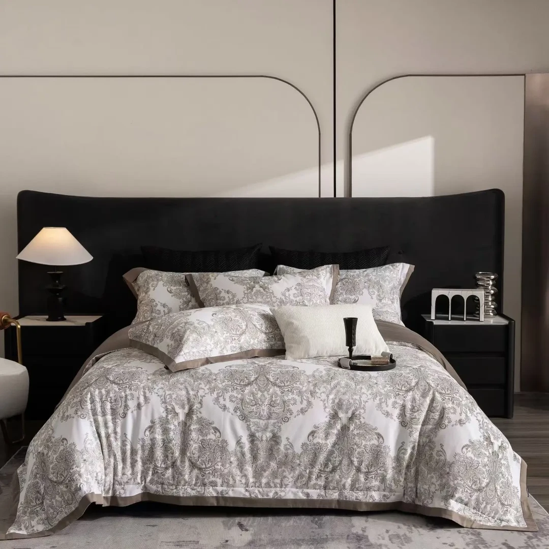 高端轻奢复古新疆长绒棉磨毛款床上四件套