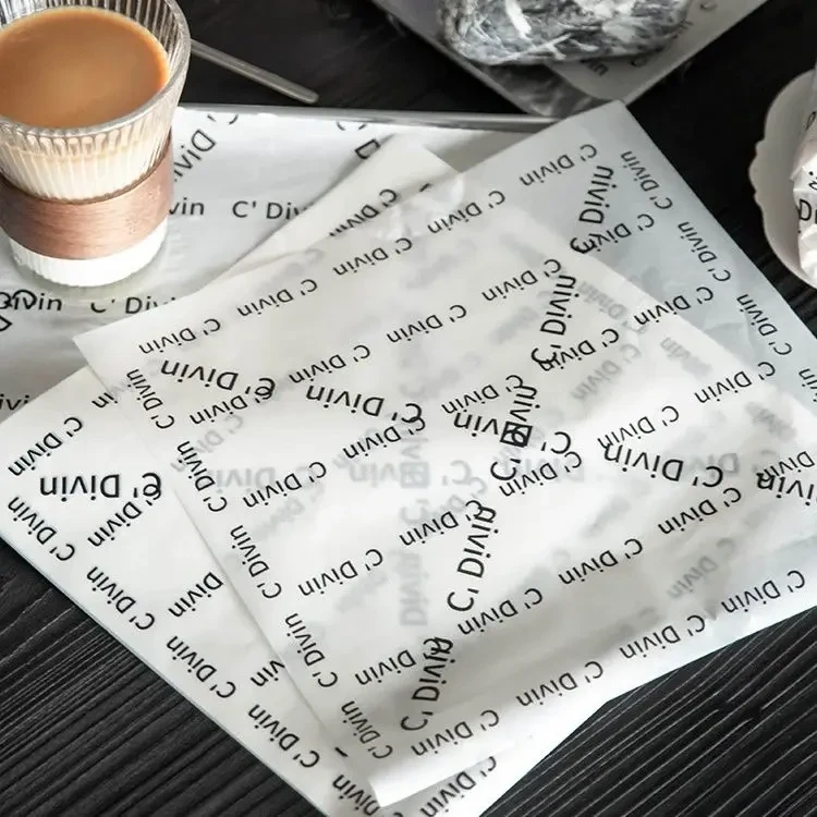 法文防油纸ins风吸油纸垫餐纸隔油烘焙点心汉堡蛋糕提拉米苏垫纸