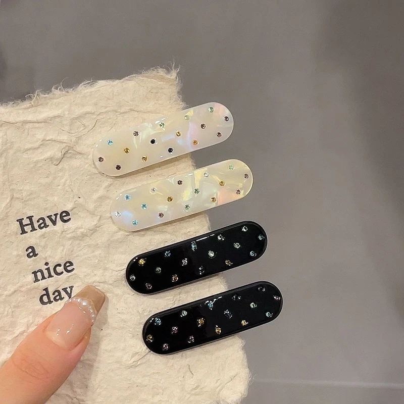 爆款韩国刘海新款发夹波点少女可爱发卡彩色甜美侧边头饰鸭嘴发饰