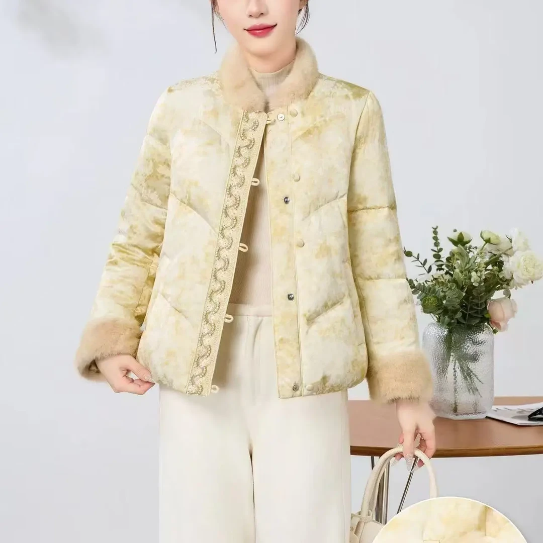 Y061新中式国风加厚保暖刺绣时尚短款女