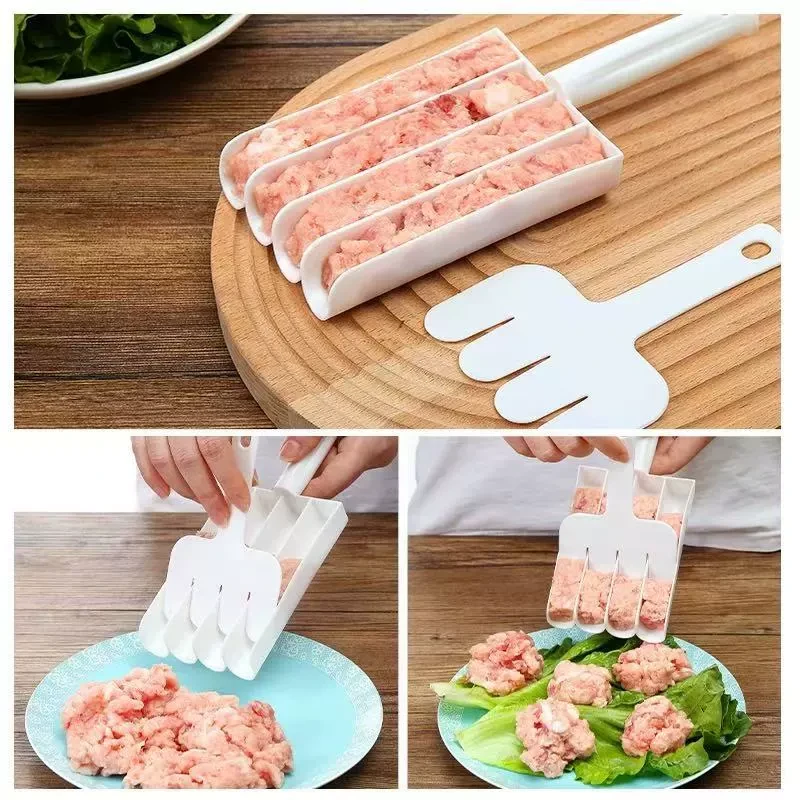 点砚创意厨房四联肉丸制作器鱼丸肉丸子模具虾滑器肉馅家用炸丸子