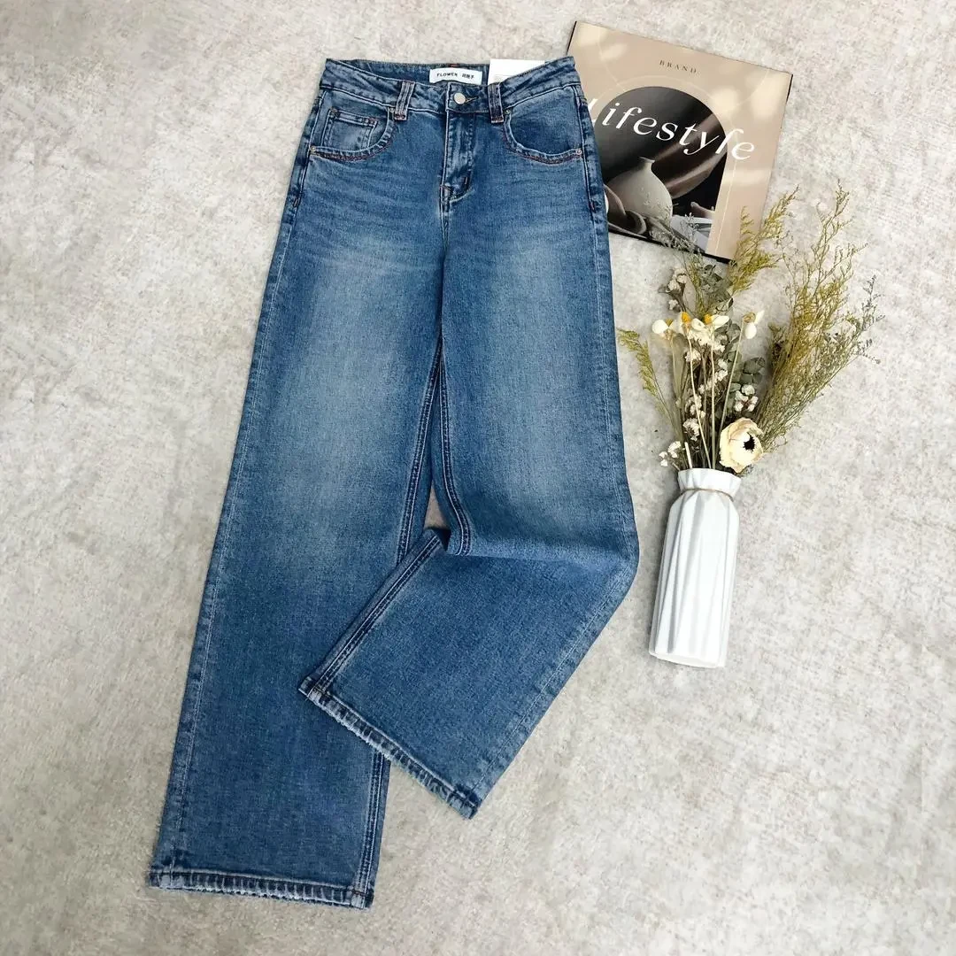 SU  【331】花86 愫敏 高配版！MWMA高级撞色无弹窄版直筒牛仔裤~