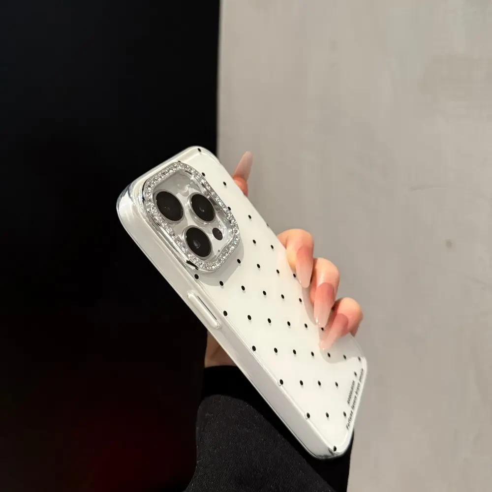 韩系波点适用苹果16ProMax手机壳ins风iPhone15高颜值果冻14女13