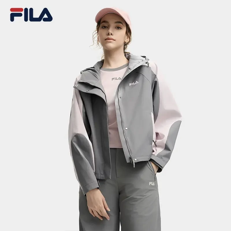 【宽松挺括有型】FILA/斐乐女秋季新款潮流拼色运动外套F11W539704F