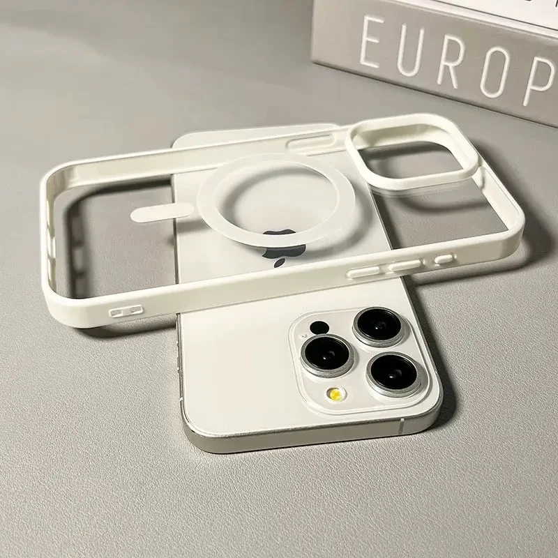 亚克力无线磁吸适用苹果16/15promax手机壳iPhone14肤感13潮防摔