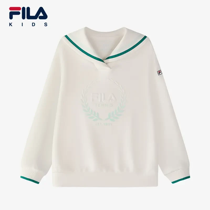 FILA斐乐儿童2025年春秋季时尚百搭潮流中大童套头卫衣K12G513248