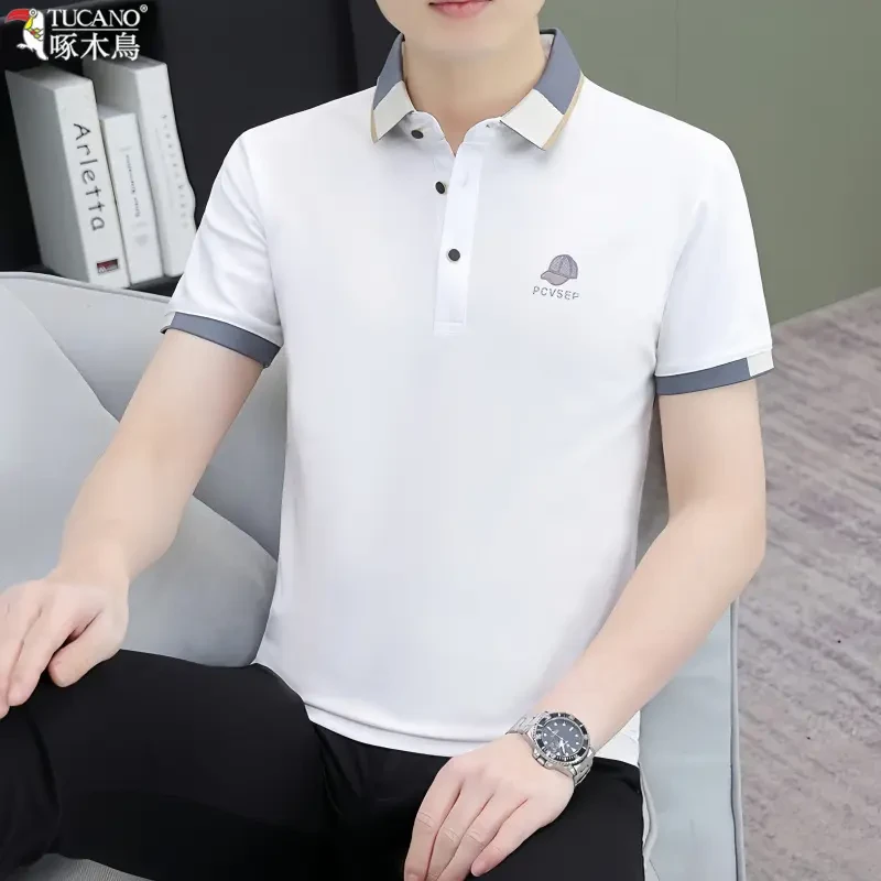 TUCANO/啄木鳥男装刺绣polo衫短袖夏季潮流薄款翻领男士潮牌上衣