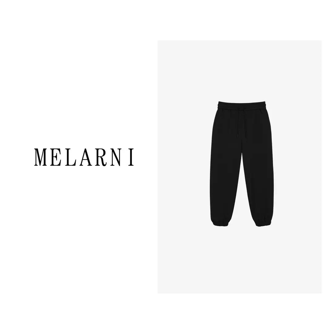 【MELARNI】保暖舒适纯色松紧腰百搭卫裤MLN10616