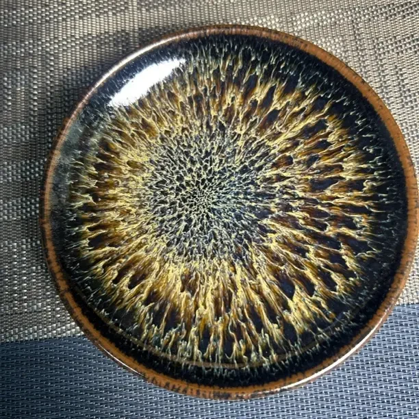 窑变兔毫釉茶托主人杯