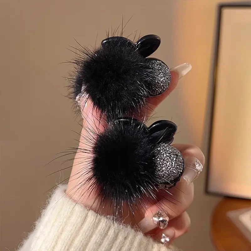 樱桃小抓夹女韩版毛绒高级感公主头刘海碎发夹小号抓女高马尾发饰