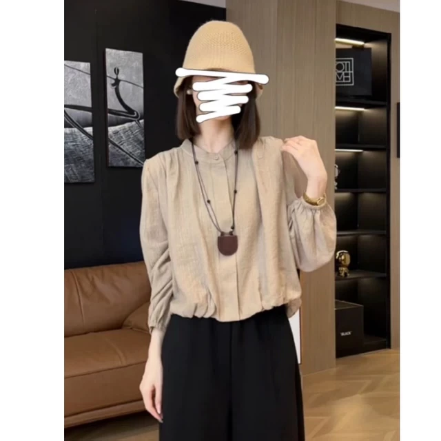 法式气质长袖衬衫女2025新款早秋季独特漂亮小衫高级感初秋上衣女