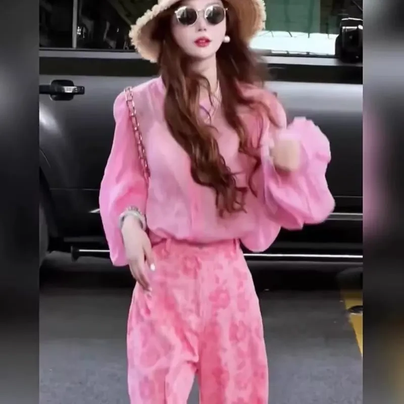 通勤休闲风静奢风时尚套装潮流套装显瘦洋气上衣长裤女装时尚