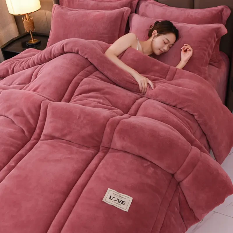 水星新家纺2025新款冬季加厚牛奶绒保暖10斤双面绒被芯冬被厚被子