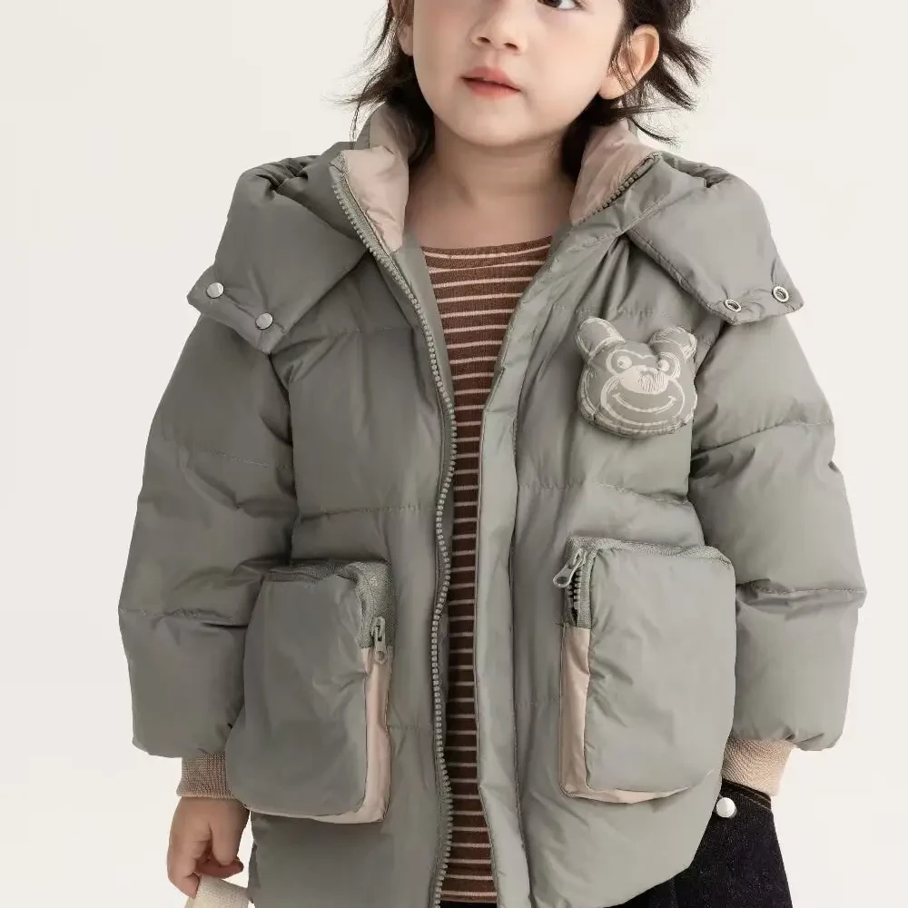 男童秋冬装加厚保暖连帽外套